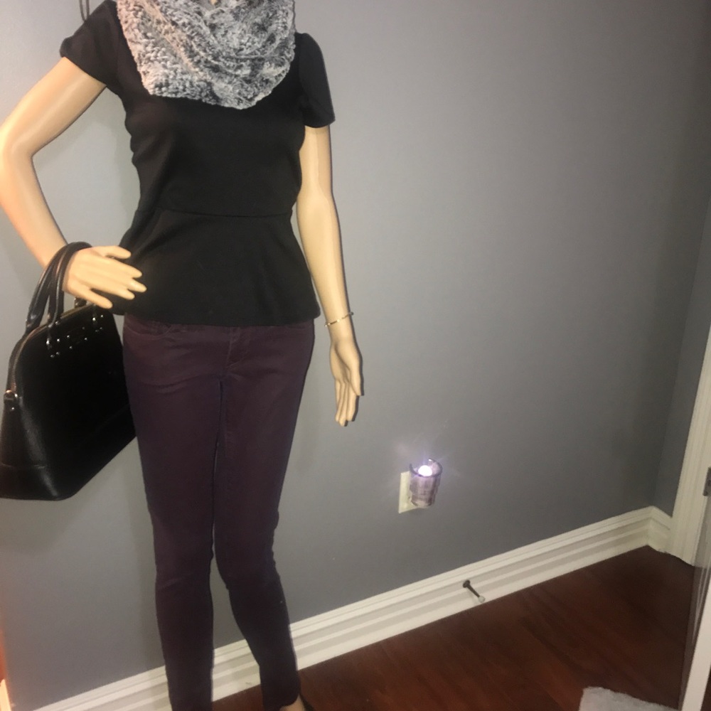 Black peplum top